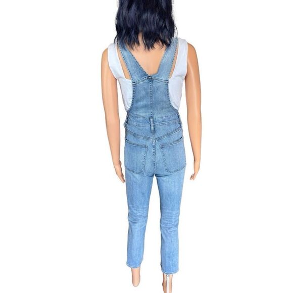 Madewell Button Front Denim Jeans Overalls Straight Leg - Picture 6 of 6